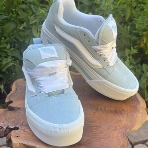 Vans Stacked Knu Skool blue and white suede Sneakers
